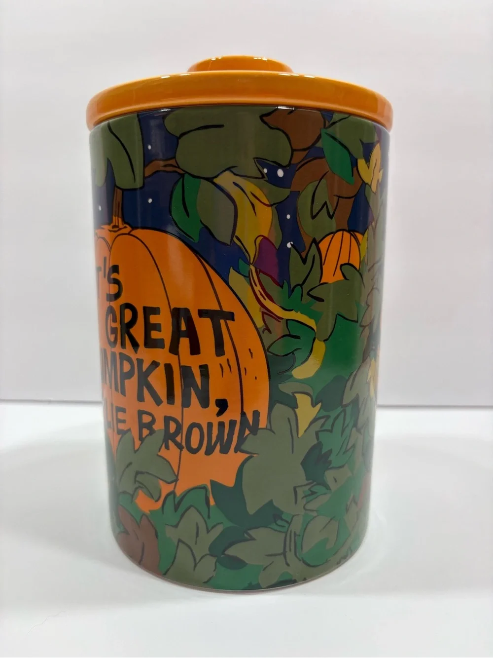 Charlie Brown Great Pumpkin Ceramic Canister - Orange